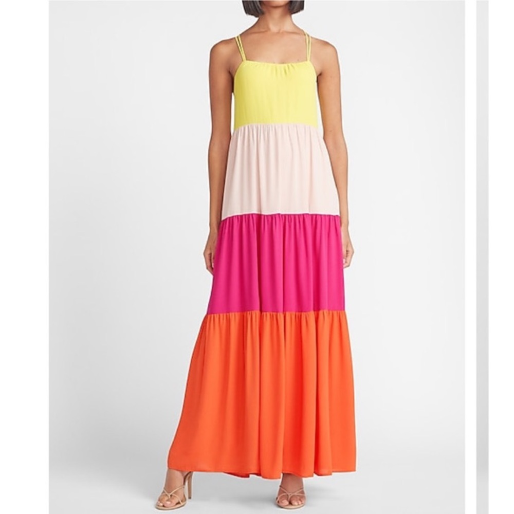 EXPRESS Color Block Maxi Dress